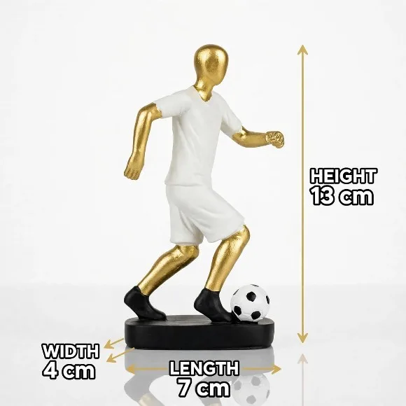 Modern Resin Football Player Figure Sculpture Home Decor