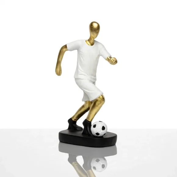 Modern Resin Football Player Figure Sculpture Home Decor