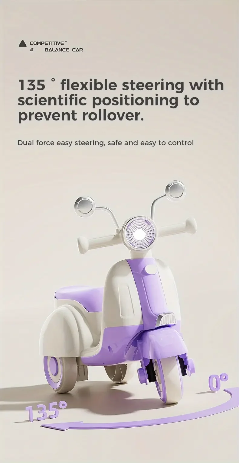 childrens balance scooter with music and lights ride on scooter motorcycle look battery not included Product details 10