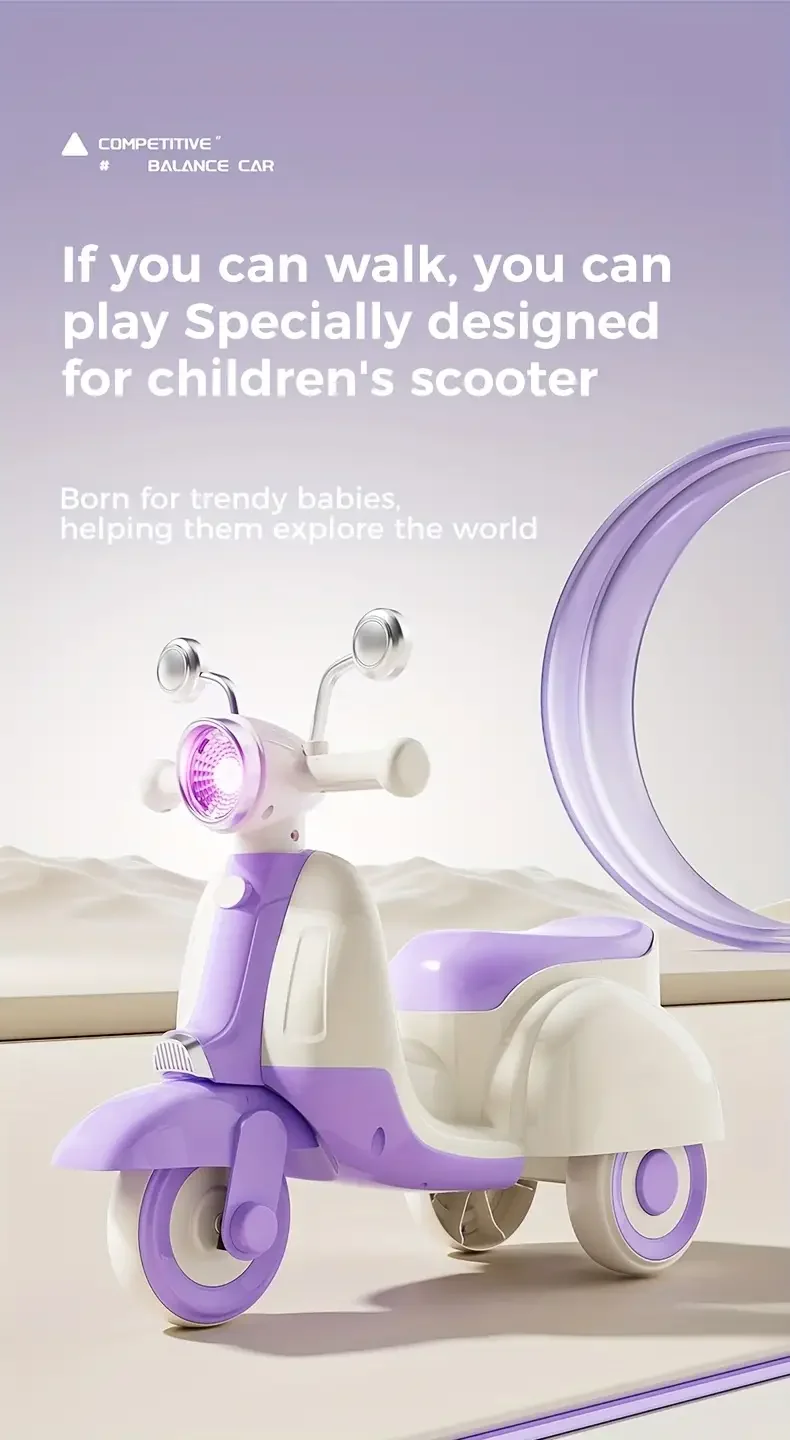 childrens balance scooter with music and lights ride on scooter motorcycle look battery not included Product details 1