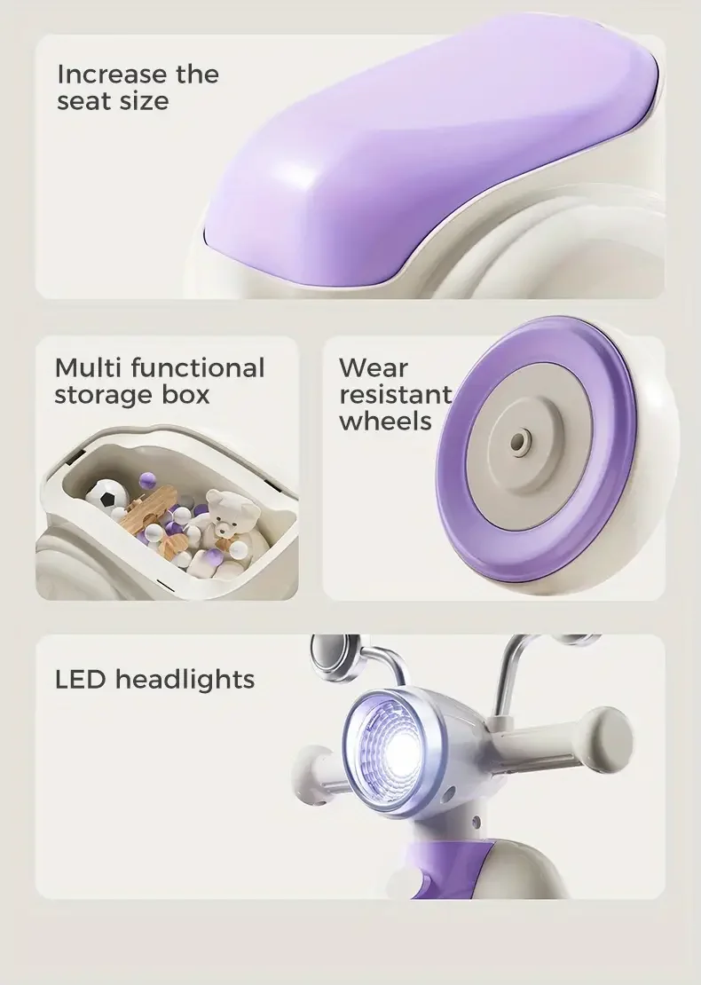 childrens balance scooter with music and lights ride on scooter motorcycle look battery not included Product details 3