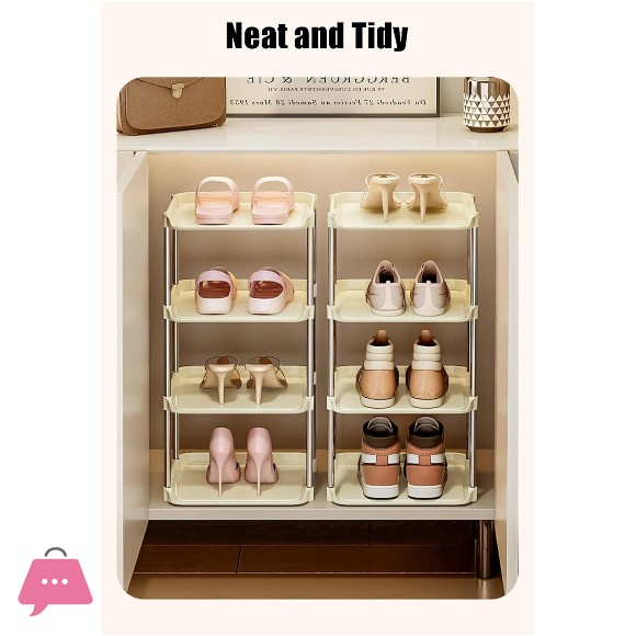 Multi-Layer Shoe Rack Tall Vertical Shoe Shelf for Entryway Shoe Cabinet Storage Stand - 6-Layer
