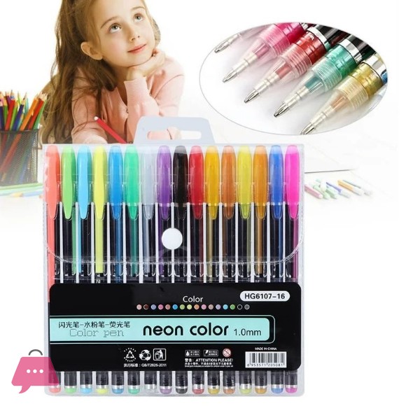 Neon Pen Set of 12 Pcs Neon Color 1.0mm Pens Set