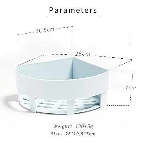 Plastic Wall Mount Triangle Shape Corner Shelf Basket Shower Caddy Rack Storage Shelves Shampoo Holder for Bathroom Kitchen