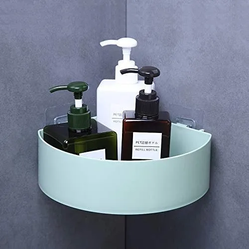 Plastic Wall Mount Triangle Shape Corner Shelf Basket Shower Caddy Rack Storage Shelves Shampoo Holder for Bathroom Kitchen