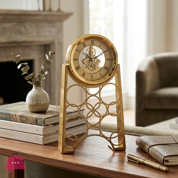 Premium Quality Office Ring Design Metal Table Clock