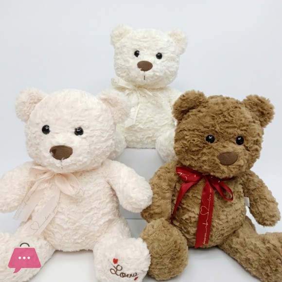 Premium Soft Teddy Bear Plush Toy – Cute & Cuddly Teddy Bear with Love Ribbon 40CM