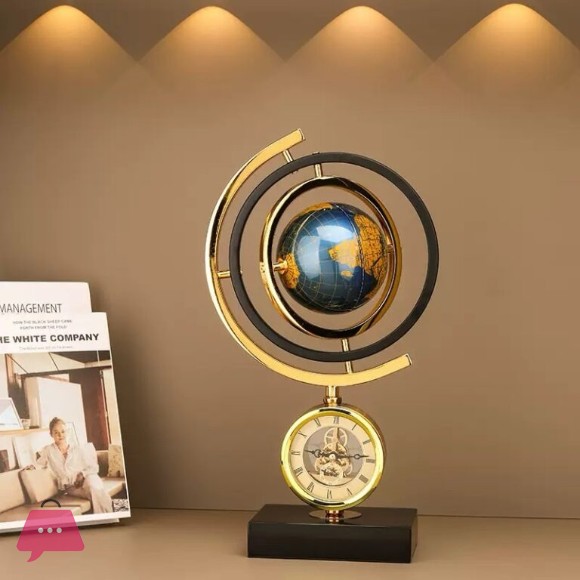 PREMIUM TABLE CLOCK Luxury World Map Elegant Premium Quality