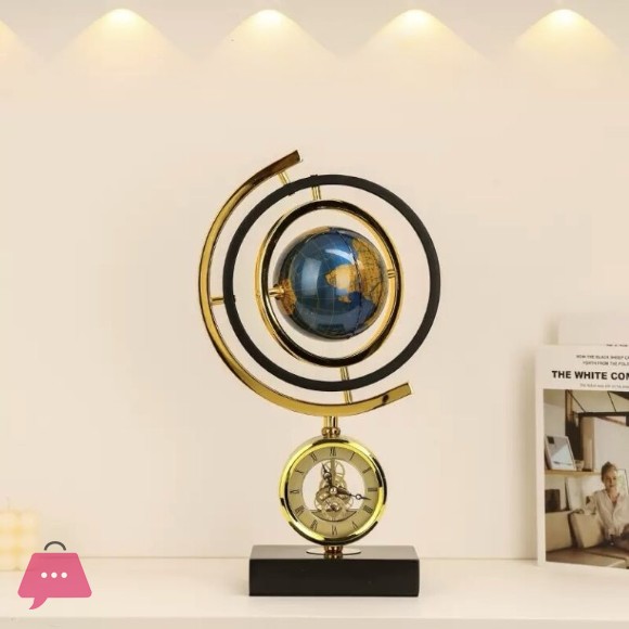 PREMIUM TABLE CLOCK Luxury World Map Elegant Premium Quality