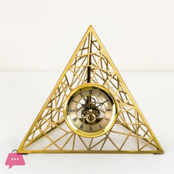 Pyramid Metal Clock Decorative Table Clock