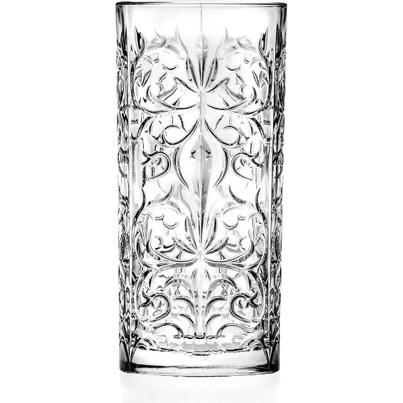 RCR Cristalleria Italiana Tattoo Luxury Crystal Long Drink Water Juice Glass Tumbler - Set of 6 368ml - Italy Made 269410