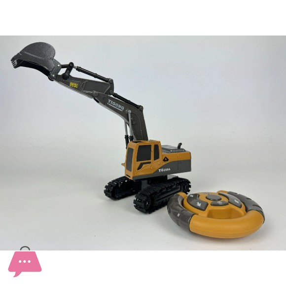 Remote Control Digger - With charger + Battery Childrens RC Toy - Small V6 Excavator Car