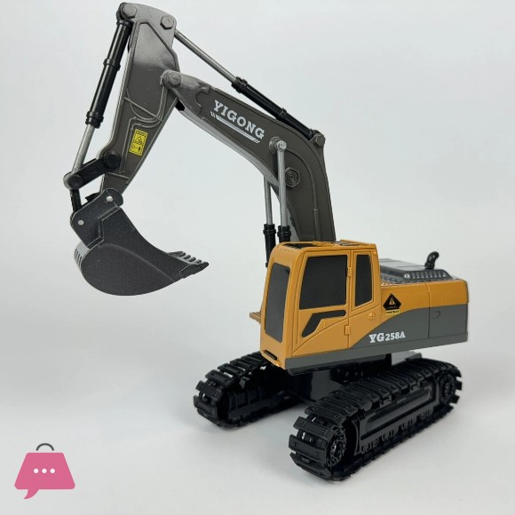 Remote Control Digger - With charger + Battery Childrens RC Toy - Small V6 Excavator Car