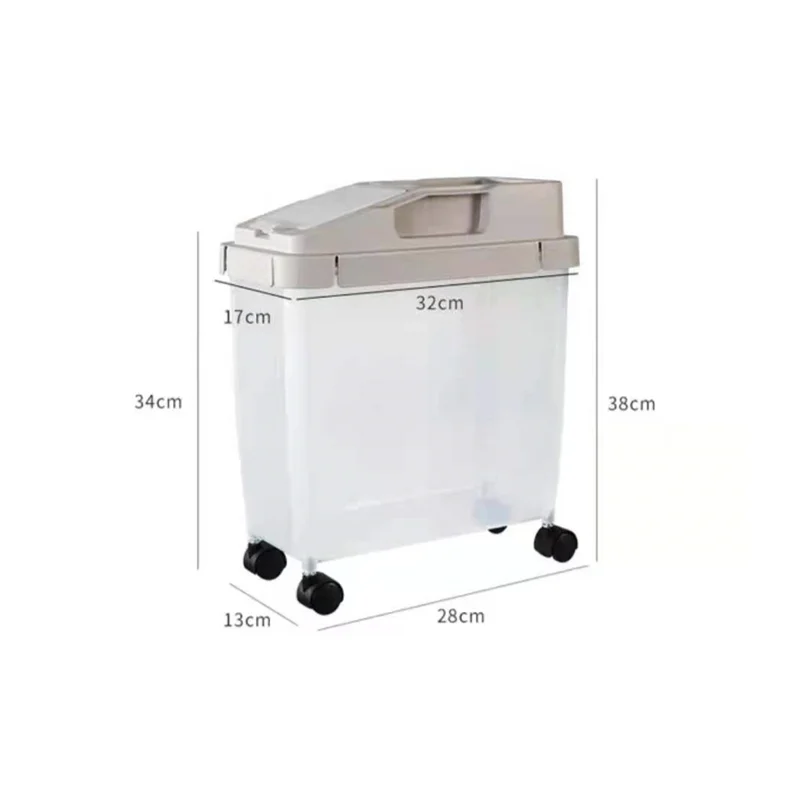 2022 New Model Plastic Big 10kgs Rice Storage Box With Lids And Wheels Large Food Container