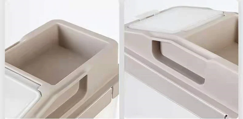 2022 New Model Plastic Big 10kgs Rice Storage Box With Lids And Wheels Large Food Container