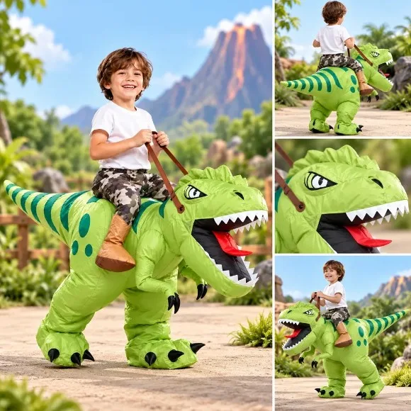 Ride On T-Rex Dinosaur Costume Kids Inflatable Dinosaur Costume