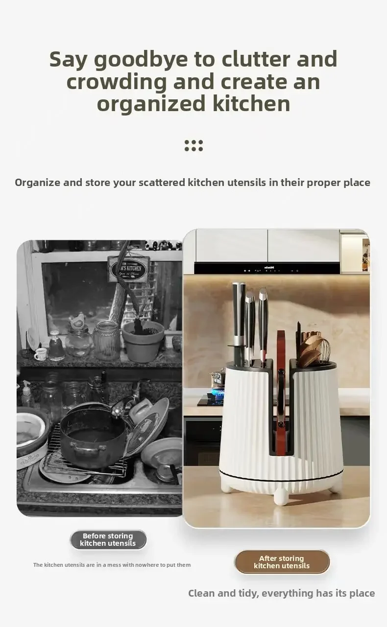 kitchen storage rack multi functional organizer knife and cutting board holder home kitchenware storage artifact no drilling required mobile Product details 3