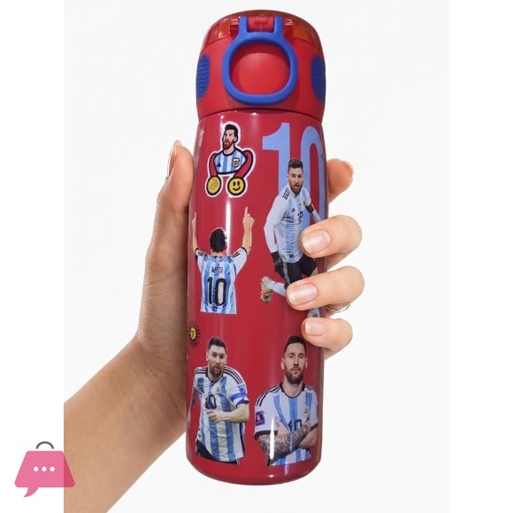 Cristiano Ronaldo and Lionel Messi Stainless Steel Water Bottle for Kids 470ml