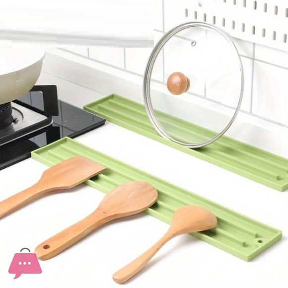 Silicone Pot Holder Tray & Lid Organizer Non-Slip Countertop Draining Mat Utensil-Spoon-Pan Rester Water Absorbent Sink Drying