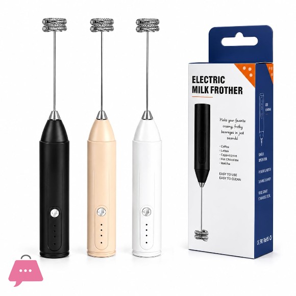 Electric Milk Frother for Coffee 3-Speed Powerful Handheld Foam Maker