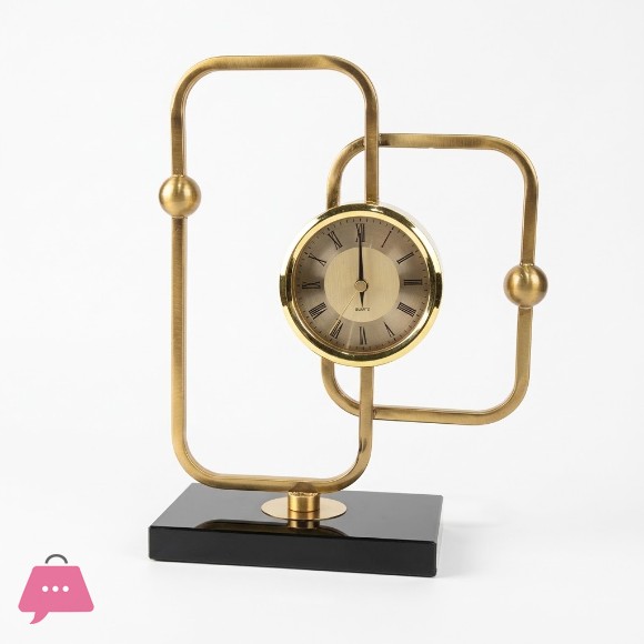 Modern Geometric Gold Showpiece Table Clock