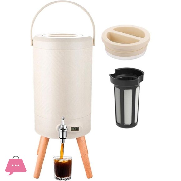 Heavy Duty Insulated Beverage Dispenser 5L Stainless Steel with Filter LED Display Thermal Dispensers with Faucet
