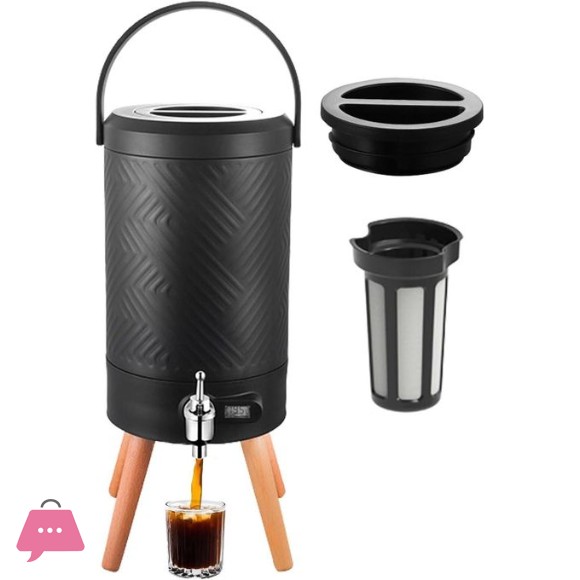 Heavy Duty Insulated Beverage Dispenser 5L Stainless Steel with Filter LED Display Thermal Dispensers with Faucet