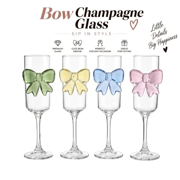 Bow Flute Glass Champagne Glass 1 Pcs