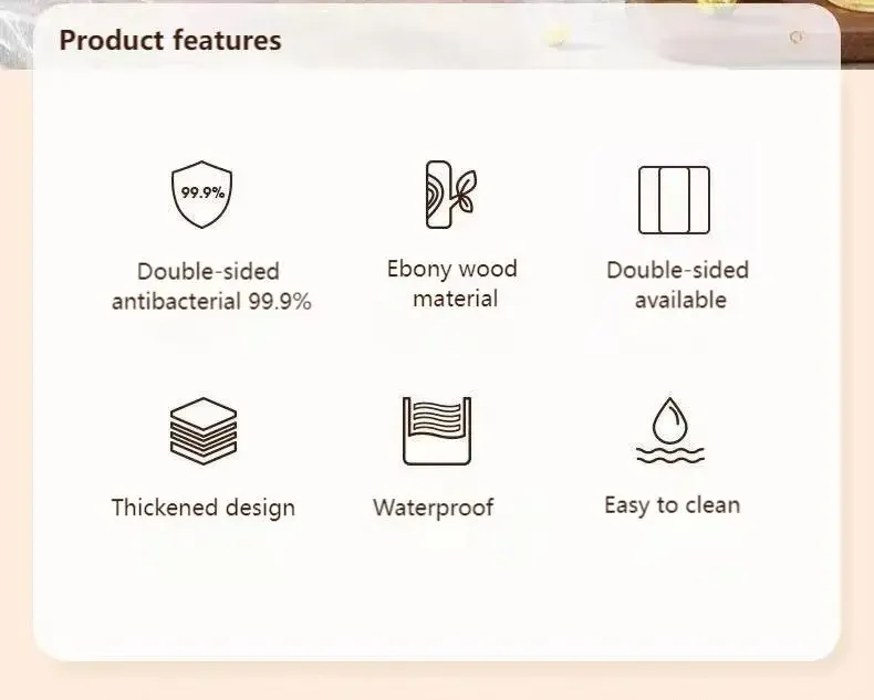 Kitchenware Bamboo Double Side Stainless Steel Chopping Board Block Wood Antibacterial Multifunctional Cutting Board with Handle