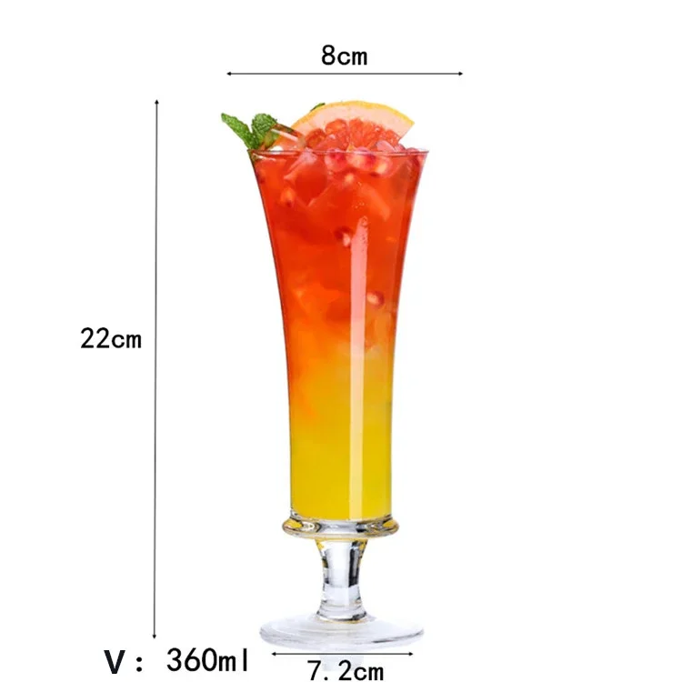 Hot selling short-footed crystal long drink glass creative cocktail glass highball glass