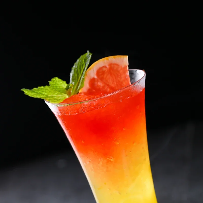 Hot selling short-footed crystal long drink glass creative cocktail glass highball glass