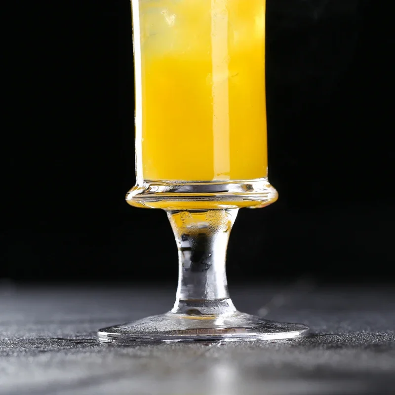 Hot selling short-footed crystal long drink glass creative cocktail glass highball glass