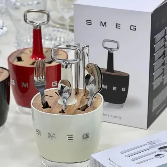 SMEG Caddy Cutlery Holder - Retro Style & Perfect for Organizing Your Utensils