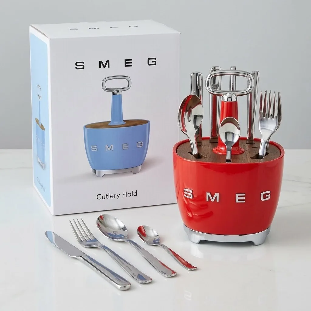 SMEG Caddy Cutlery Holder - Retro Style & Perfect for Organizing Your Utensils