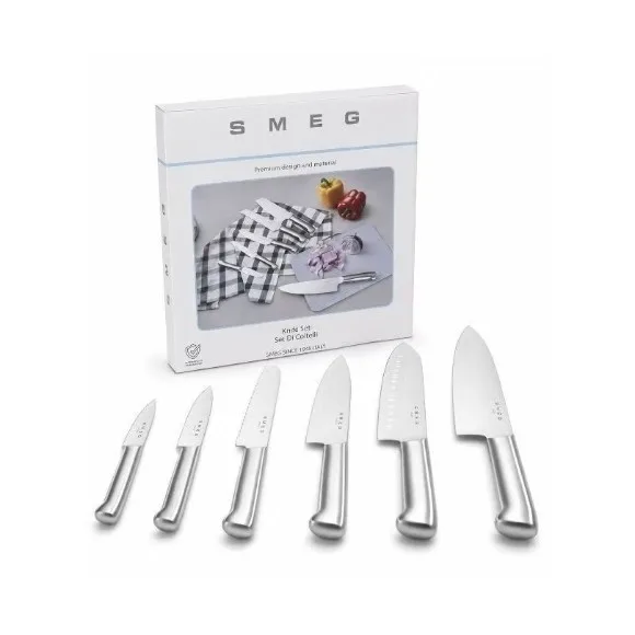 SMEG Professional 6-Piece Stainless Steel Kitchen Knife Set 