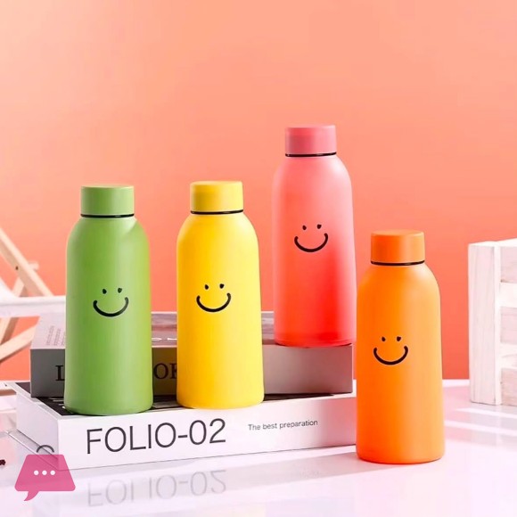Smiley Glass Glass insulated Smile Water Bottle 400ml
