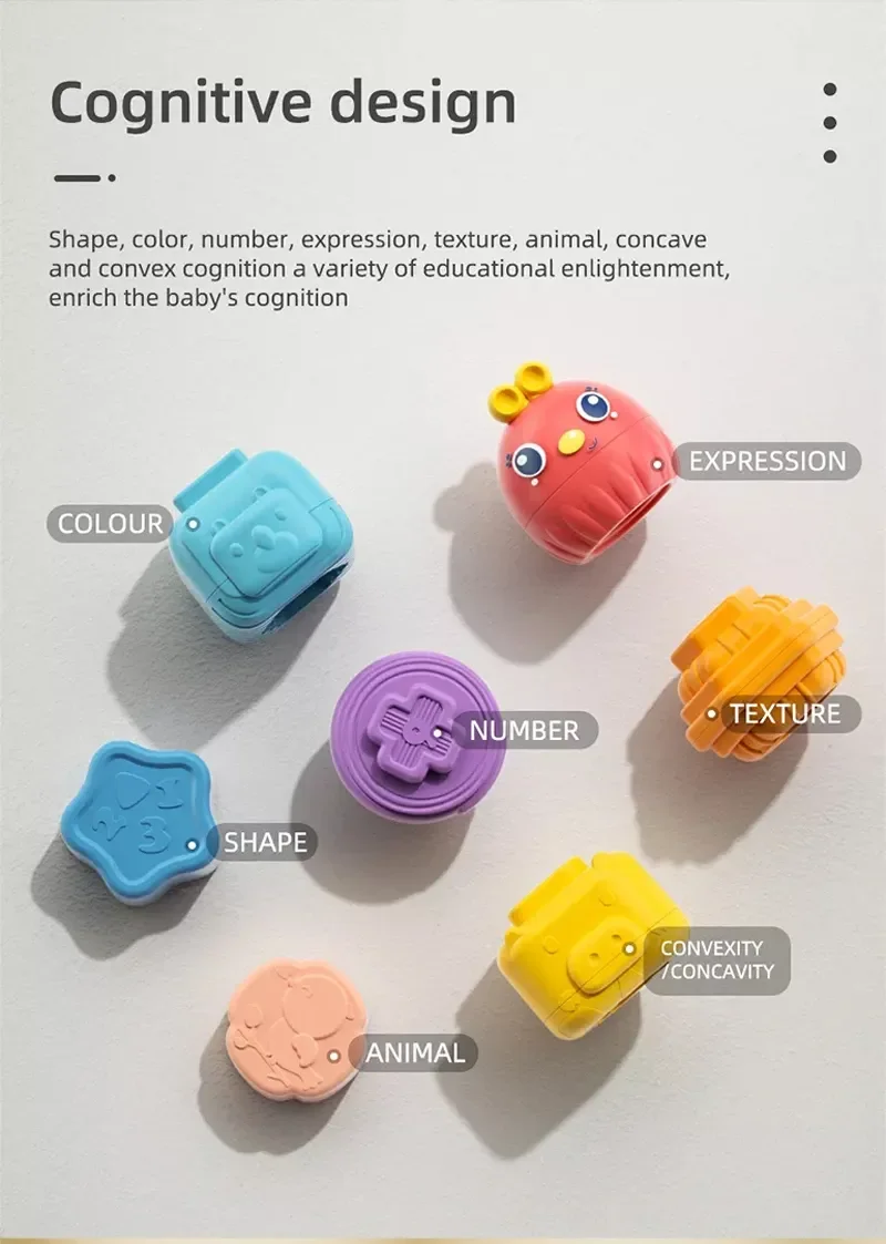 Tombotoys Wholesale Plastic Multifunction Baby Sensory Cube Educational Fine Motor Elastic Bands Skills Kids Shapes Game Sorting Baby Toys for Babies