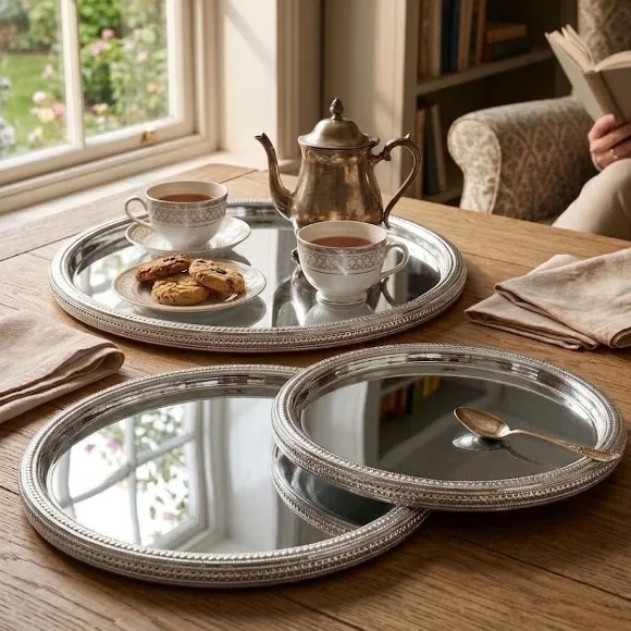 Stainless Steel Tray Set of 2