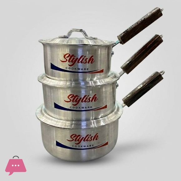Stylish Heavy-Gauge Aluminium Saucepan with Lid (20cm, 22cm, 24cm)