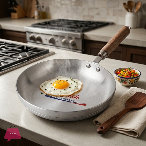 Stylish Premium Aluminum Frypan Wood Handle