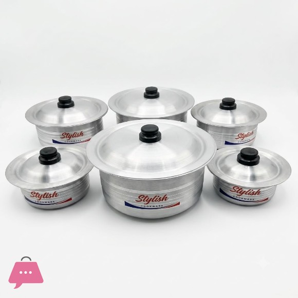 Stylish Premium Aluminum Metal Finish Casserole Pot