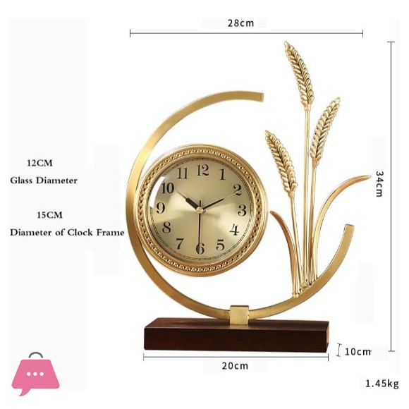 Tabletop Clock for Living Room Living Room Desktop Copper Clock