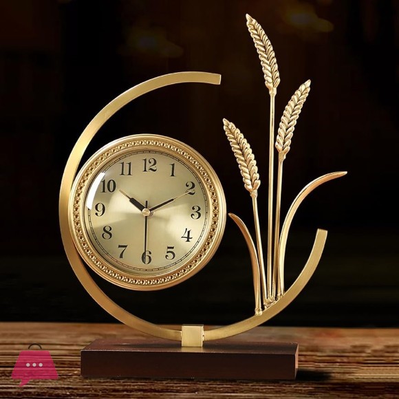 Tabletop Clock for Living Room Living Room Desktop Copper Clock