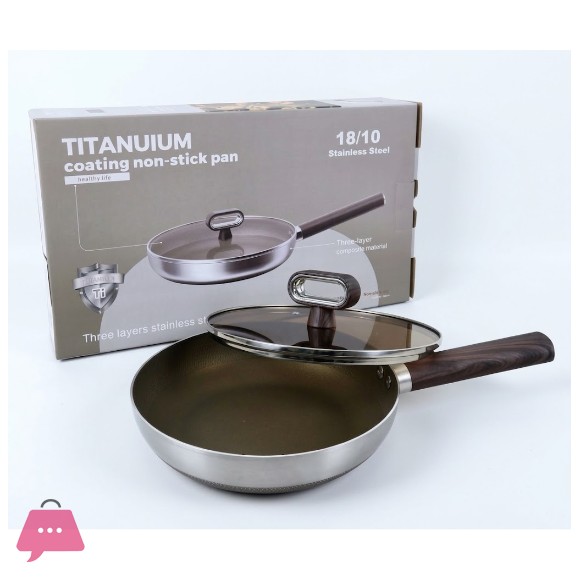 TITANUIUM Coating Non-Stick Pan Frying Pan Stainless Steel