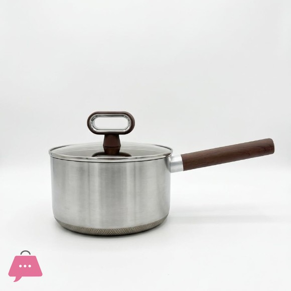 TITANUIUM Coating Non-Stick Saucepan With Glass Lid - 18CM