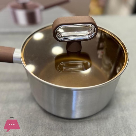 TITANUIUM Coating Non-Stick Saucepan With Glass Lid - 18CM