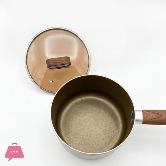 TITANUIUM Coating Non-Stick Saucepan With Glass Lid - 18CM