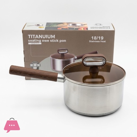 TITANUIUM Coating Non-Stick Saucepan With Glass Lid - 18CM