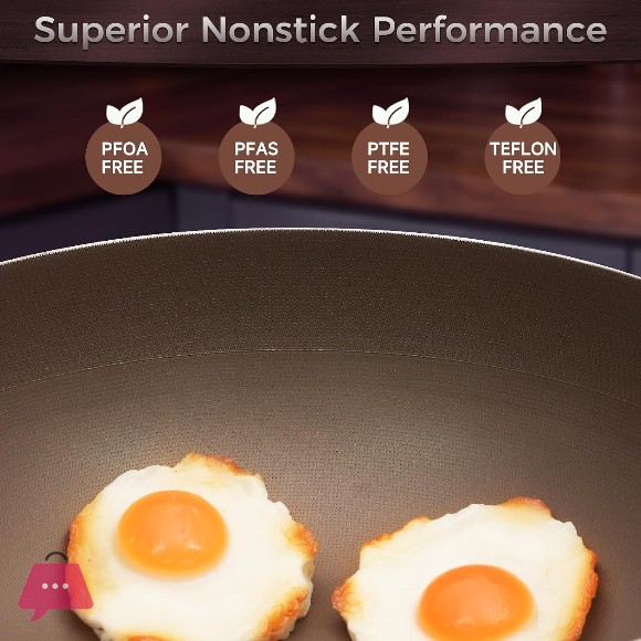 TITANUIUM Coating Non-Stick Wok Pan Stainless Steel