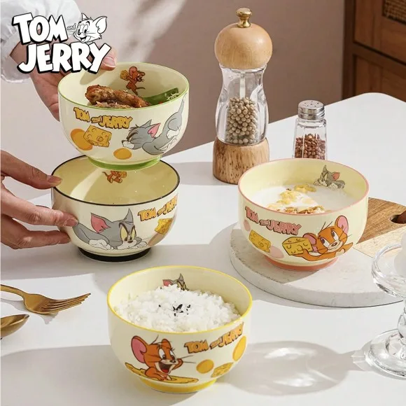 Tom and Jerry Officially Licensed Bowl Set Ceramic bowls Dishwasher Safe Set of 4